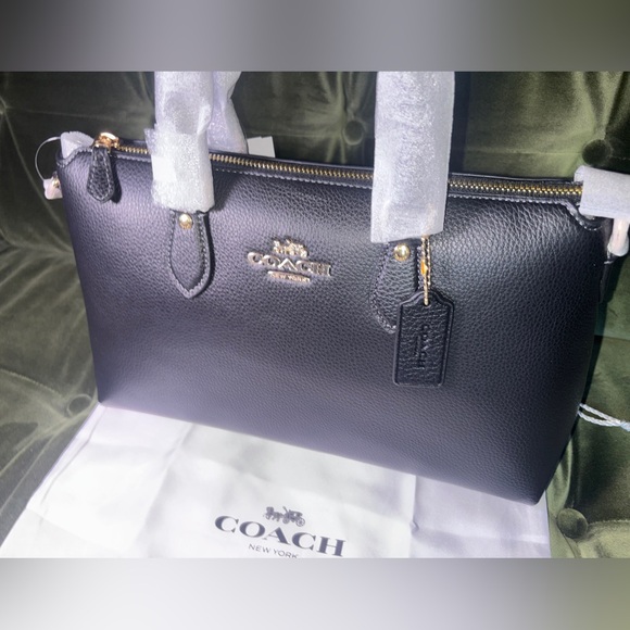 NWT Coach Georgia Satchel Bag In black pebbled leather - Picture 11 of 15